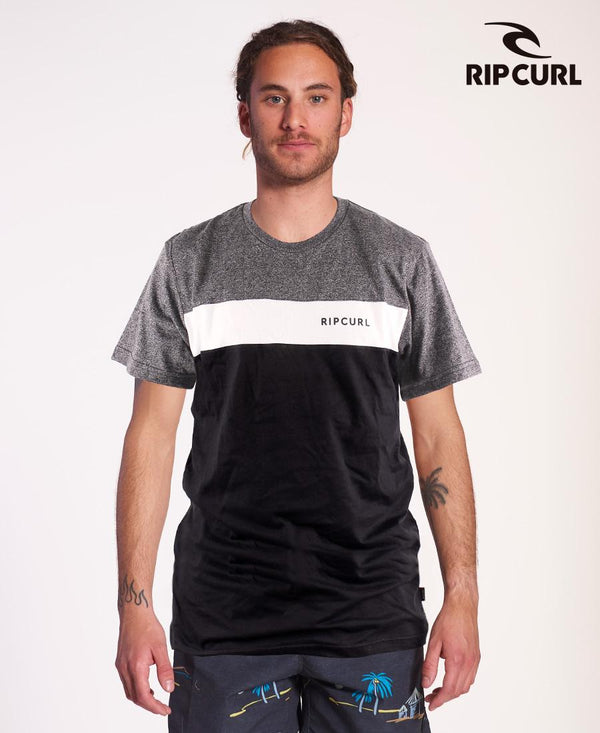 Remera Rip Curl Te Mc Std Undertow Gris Blanco Negro