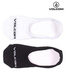Medias Volcom H So No Show Solid Blanco Negro Pack x2 Pares