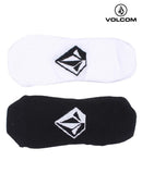 Medias Volcom H So No Show Solid Blanco Negro Pack x2 Pares