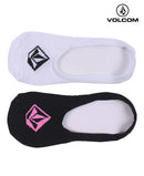 Medias Volcom M So No Show Solid Negro y Blanco Pack x2 Pares
