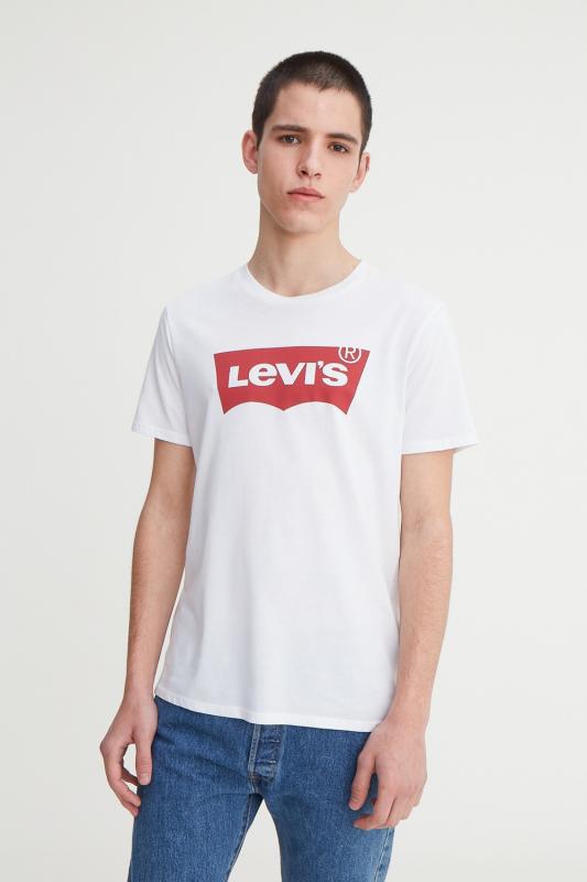Remera Levis Graphic Set In Neck Batwing Blanco Rojo