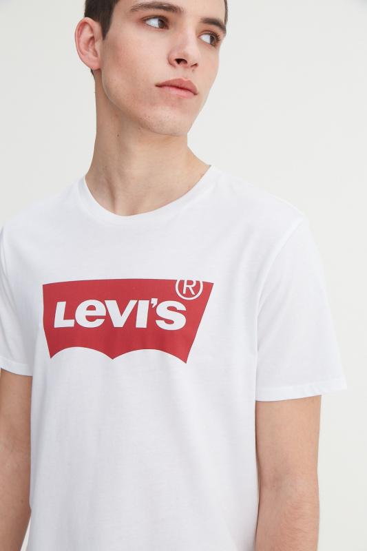 Remera Levis Graphic Set In Neck Batwing Blanco Rojo