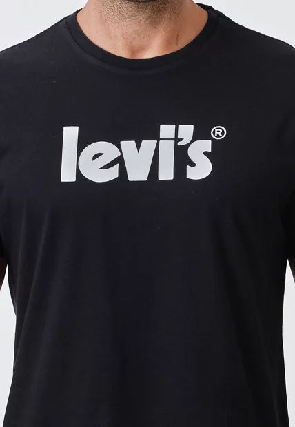 Remera Levis Hombre Graphic Set In Neck (Poster Logo) Black White